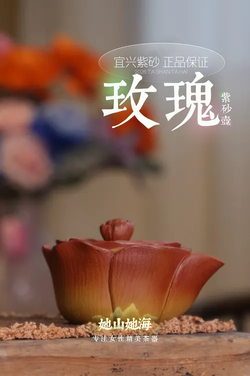 玫瑰花紫砂壶